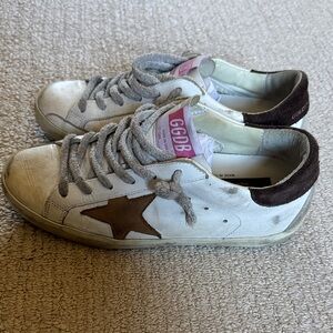 GGDB White and Brown Sneakers